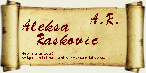 Aleksa Rašković vizit kartica
